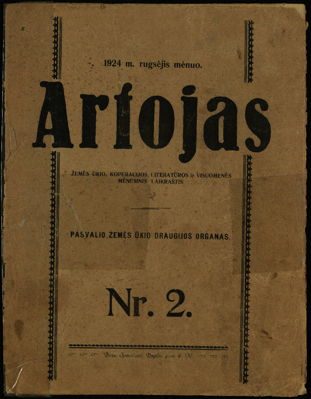 Artojas. 1924, nr. 2