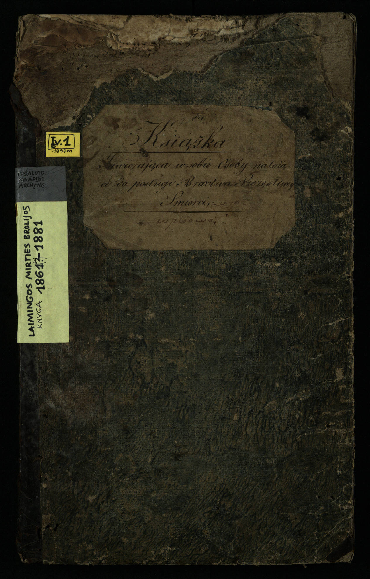 Pušaloto Romos katalikų parapijos bažnyčios 1861–1881 metų laimingos mirties brolijos metrikų knyga