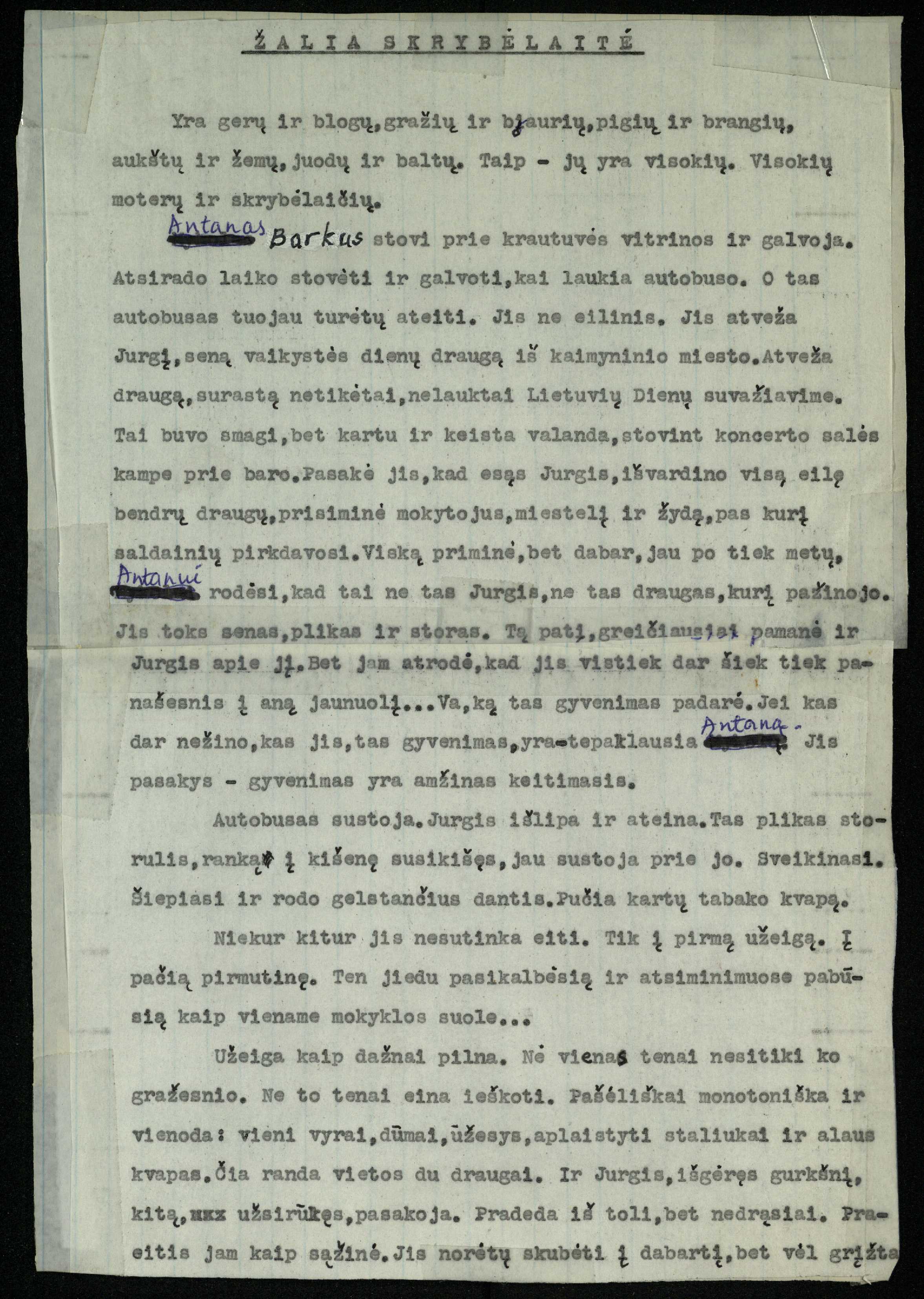 Rašytojo, savaitraščio „Tėviškės Žiburiai“ redaktoriaus Česlovo Senkevičiaus novelė „Žalia skrybėlaitė“, spausdinta knygoje „Trys iki šimto“ 