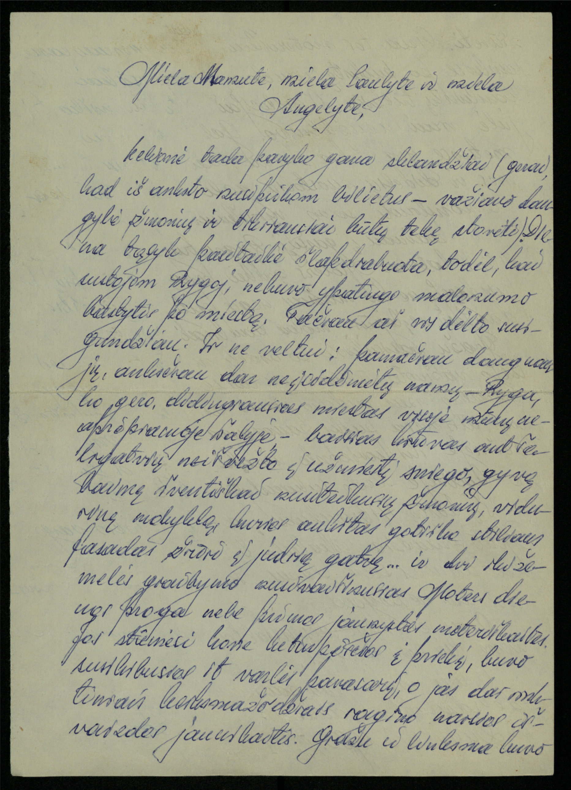 Jono Mikelinsko 1985 m. kovo 11 d. laiškas mamai, seseriai Paulei ir dukterėčiai Angelei