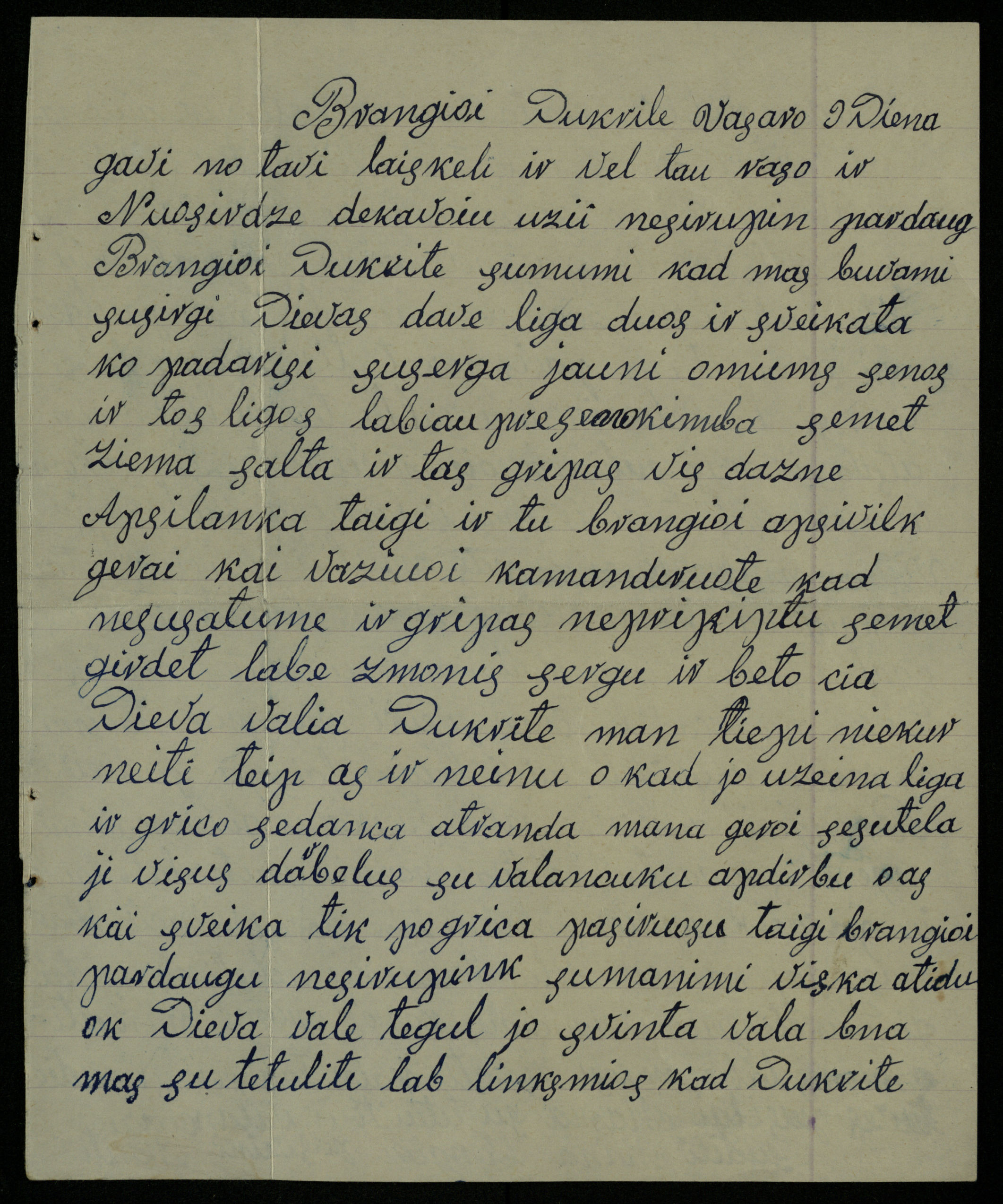 Tėvų laiškas Paulei Mikelinskaitei. Vasario 9 d. 