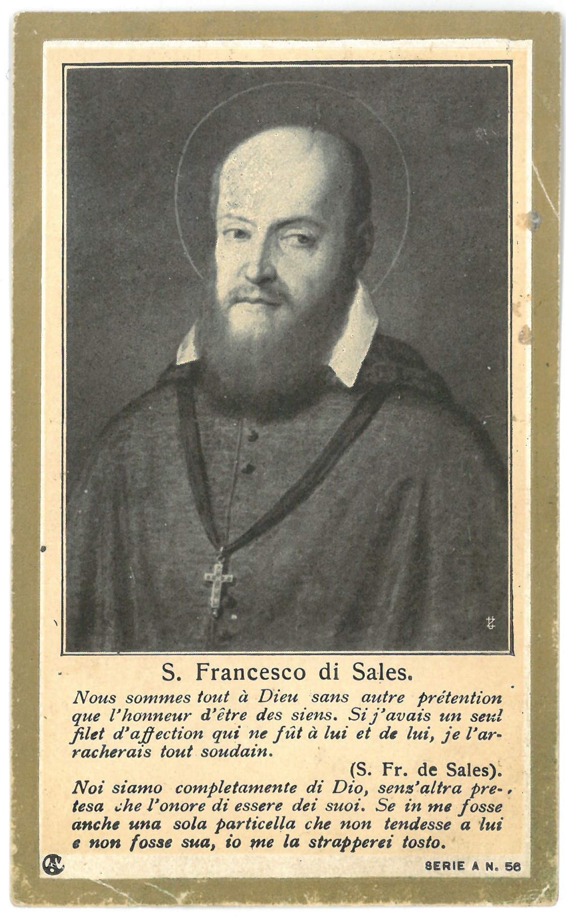 Religinis paveikslėlis. „S. Francesco di Sales“