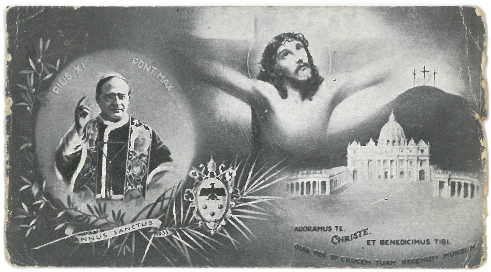 Religinis paveikslėlis. „Pius XI. Pont. Max. Annus Sanctus 1933“