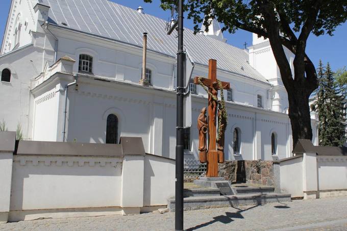 Pasvalio Šv. Jono Krikštytojo bažnyčios fragmentas.  Aidos Leimontaitės nuotrauka, 2019. 