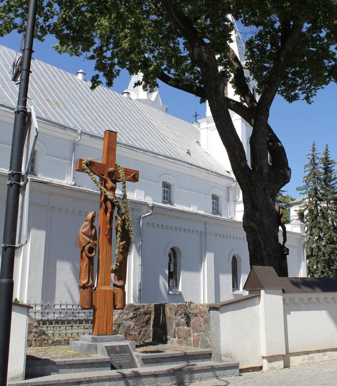 Pasvalio Šv. Jono Krikštytojo bažnyčios fragmentas.  Aidos Leimontaitės nuotrauka, 2019. 