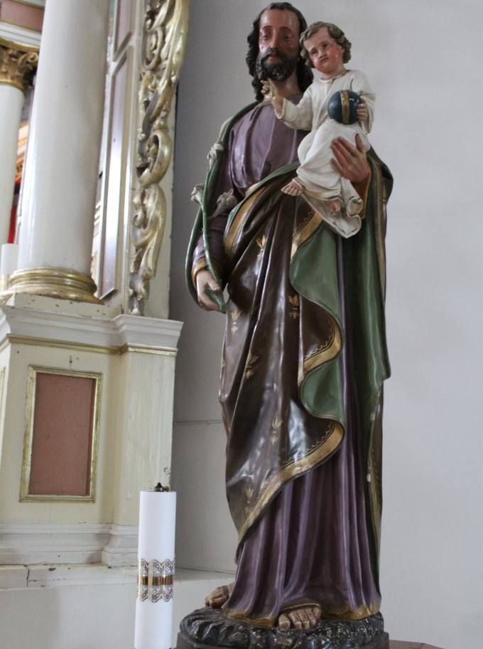 Pasvalio Šv. Jono Krikštytojo bažnyčios fragmentas.  Aidos Leimontaitės nuotrauka, 2019. 