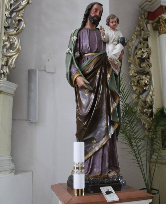 Pasvalio Šv. Jono Krikštytojo bažnyčios fragmentas.  Aidos Leimontaitės nuotrauka, 2019. 