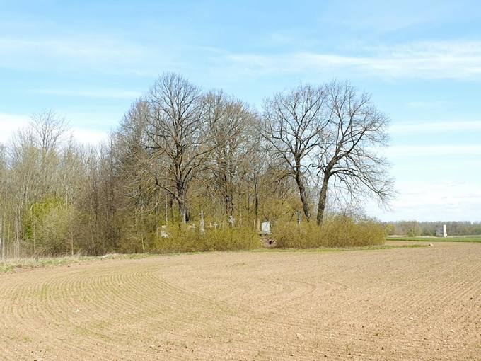 Seniau Norelius vadino Užkape, nes čia yra buvusios net 4 kapinės. Fotografijoje I kapinės nuo kelio Joniškis–Žeimelis–Pasvalys (209). Tomos Mikalajūnaitės nuotrauka, 2020