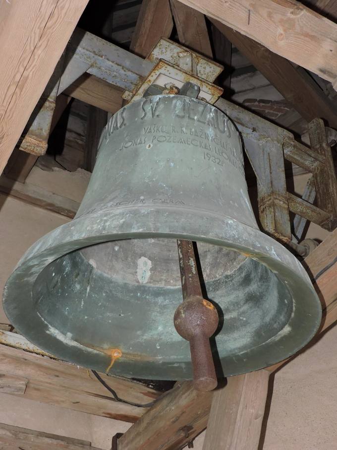 Vaškų Šv. Juozapo bažnyčios didysis varpas (ø 91 cm). Gražvydo Balčiūnaičio nuotrauka, 2019.