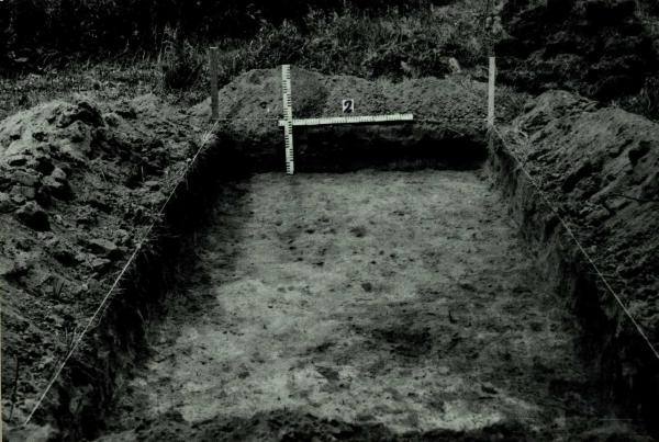 Norelių kapinynas. Perkasa II prieš užkasimą. Vaizdas iš pietų pusės: [nuotrauka] // Tebelškis P. Norelių kapinynas: IP 2399/A (Pasvalio r.) 1997 m. žvalgomųjų archeologinių tyrimų ataskaita. – Vilnius, 1997.