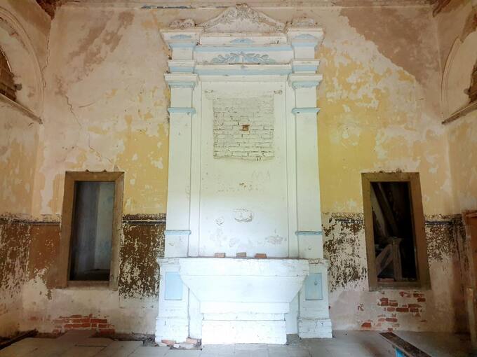 Niurkonių koplyčios viduje. Tomos Mikalajūnaitės nuotrauka, 2020