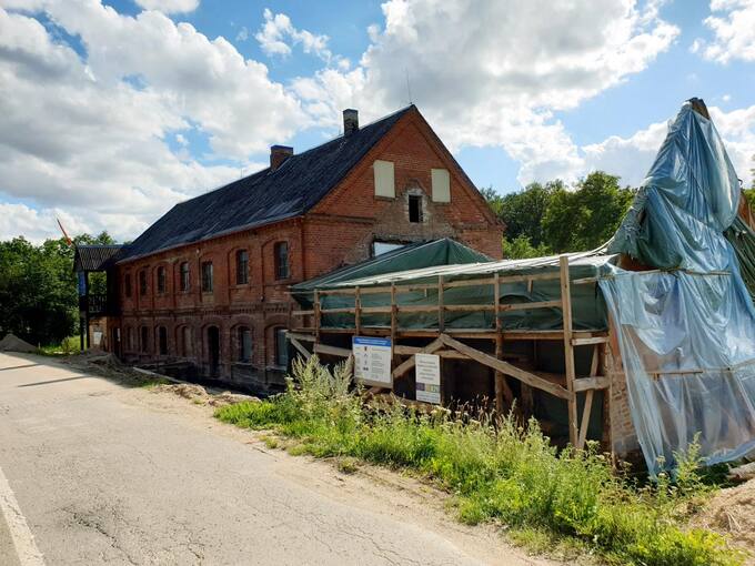Raubonių vandens malūno, vilnų karšyklos-verpyklos restauracijos ir rekonstrukcijos bei pritaikymo turizmo reikmėms darbai. Tomos Mikalajūnaitės nuotrauka, 2020 