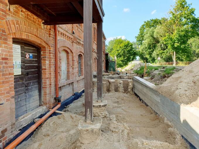 Raubonių vandens malūno, vilnų karšyklos-verpyklos restauracijos ir rekonstrukcijos bei pritaikymo turizmo reikmėms darbai. Tomos Mikalajūnaitės nuotrauka, 2020 