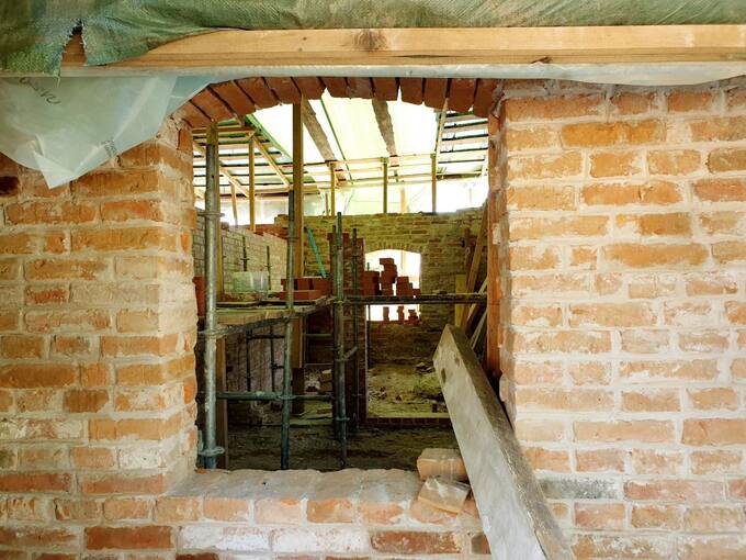 Raubonių vandens malūno, vilnų karšyklos-verpyklos restauracijos ir rekonstrukcijos bei pritaikymo turizmo reikmėms darbai. Tomos Mikalajūnaitės nuotrauka, 2020 