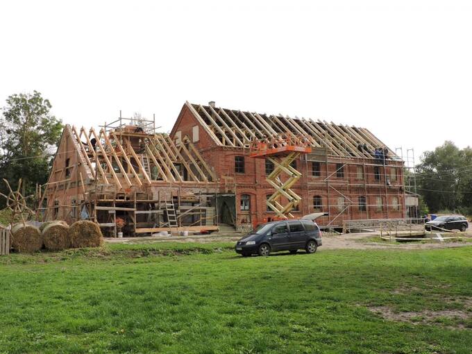 Raubonių vandens malūno, vilnų karšyklos-verpyklos restauracijos ir rekonstrukcijos bei pritaikymo turizmo reikmėms darbai. Gražvydo Balčiūnaičio nuotrauka, 2020 