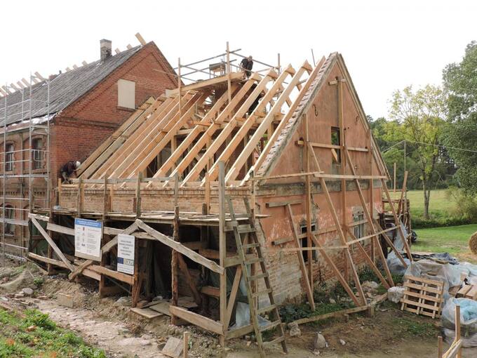 Raubonių vandens malūno, vilnų karšyklos-verpyklos restauracijos ir rekonstrukcijos bei pritaikymo turizmo reikmėms darbai. Gražvydo Balčiūnaičio nuotrauka, 2020 