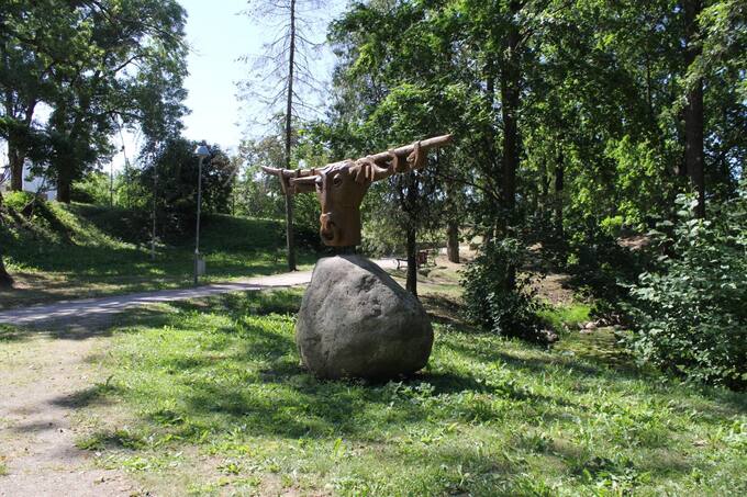 Skulptūra „Pasvaliukas“ parke „Pasvalio Šveicarija“. Aidos Leimontaitės nuotrauka, 2019