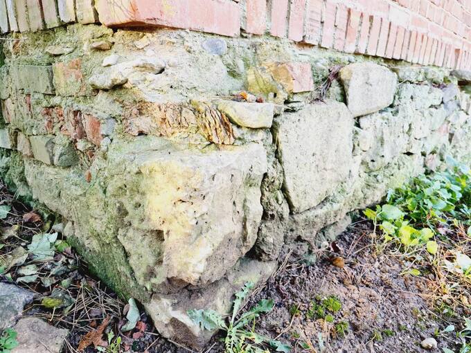 Buvusio Daniūnų dvaro malūno pamatų fragmentas. Tomos Mikalajūnaitės nuotrauka, 2020