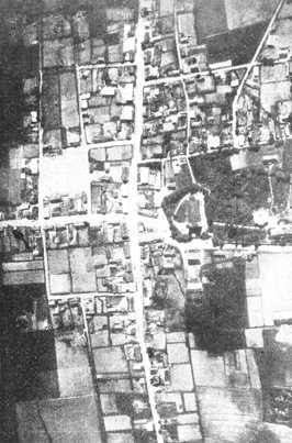 1930–1931 m. Vaškų miestelio vaizdas iš lėktuvo