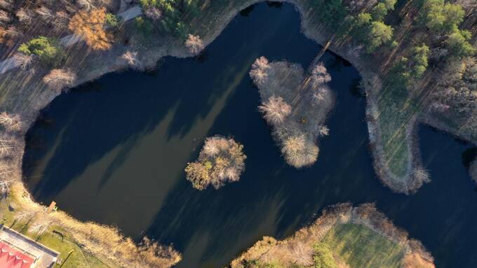 Pasvalio kultūros ir poilsio parko vaizdas iš paukščio skrydžio. Dainiaus Vareikos nuotrauka, 2020