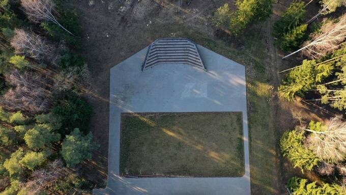 Pasvalio kultūros ir poilsio parko vaizdas iš paukščio skrydžio. Dainiaus Vareikos nuotrauka, 2020