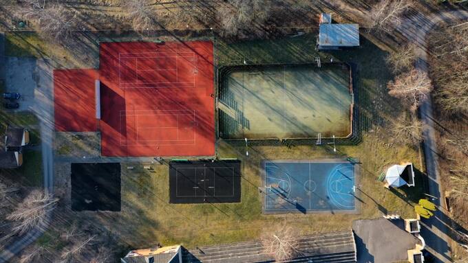 Pasvalio kultūros ir poilsio parko vaizdas iš paukščio skrydžio. Dainiaus Vareikos nuotrauka, 2020