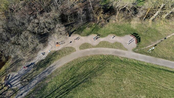 Parko „Pasvalio Šveicarija“ vaizdas iš paukščio skrydžio. Dainiaus Vareikos nuotrauka, 2020