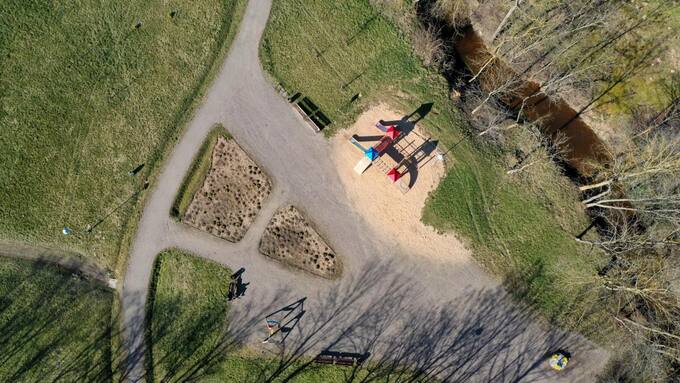 Parko „Pasvalio Šveicarija“ vaizdas iš paukščio skrydžio. Dainiaus Vareikos nuotrauka, 2020