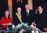 Diplomato dr. Stasio Antano Bačkio 90-mečio minėjimas Vilniaus universitete 1996 metais.
Dr. Stasys Antanas Bačkis (antras iš kairės) su žmona Ona Bačkiene, Lietuvos Respublikos Prezidentu Algirdu Mykolu Brazausku ir Vilniaus universiteto rektoriumi Rolandu Povilioniu.Naudojimo teisių informacija: Pasvalio Mariaus Katiliškio viešoji biblioteka