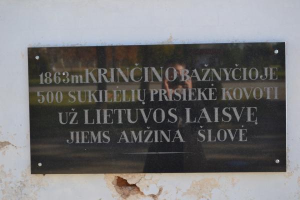 Atminimo lenta 1863 m. sukilėliams Krinčino miestelyje