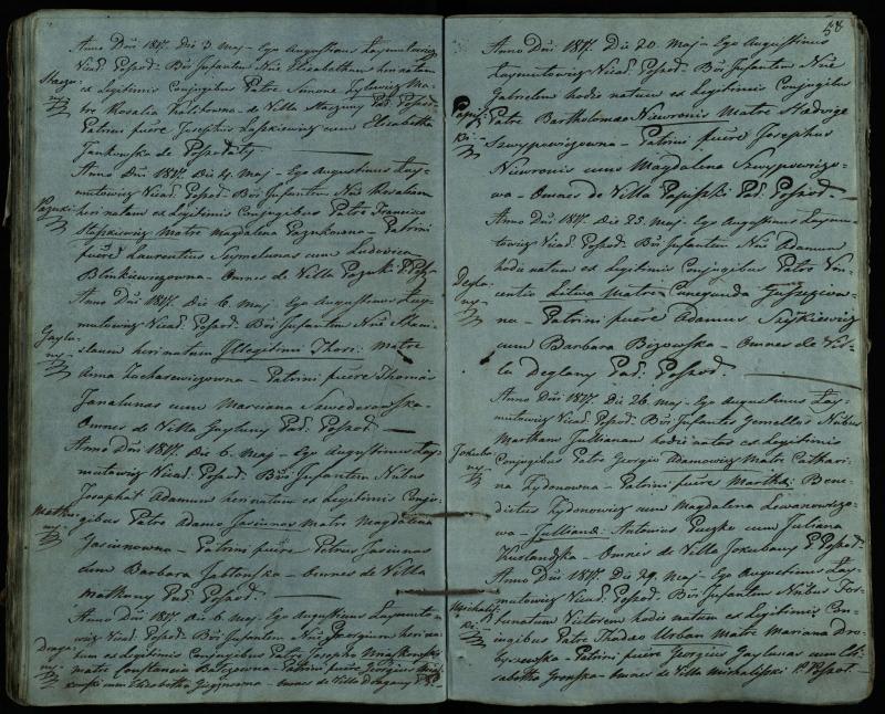 Pušaloto Romos katalikų parapijos bažnyčios 1814–1822 metų krikšto metrikų knyga