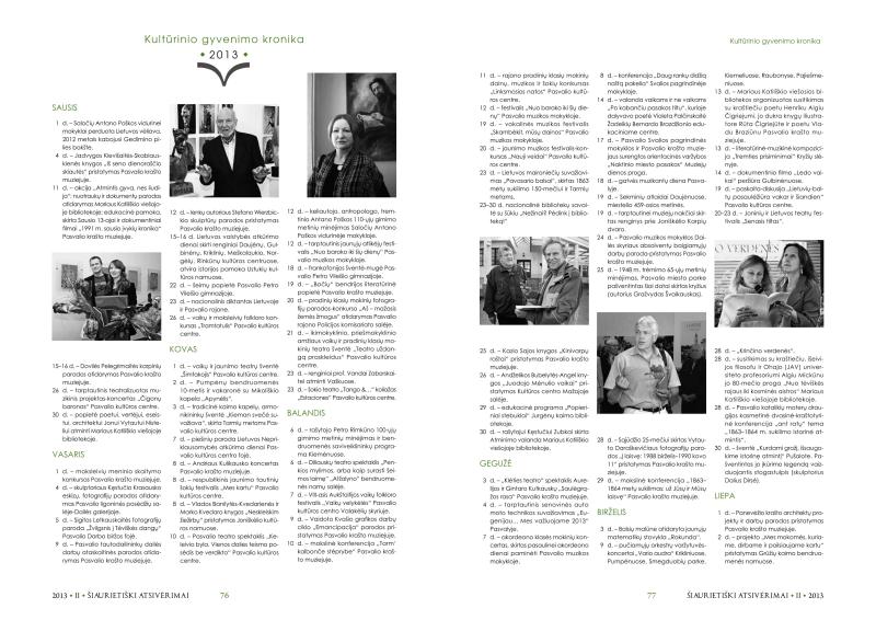 Šiaurietiški atsivėrimai : Pasvalio krašto istorijos ir kultūros žurnalas 2013, nr. 2 (35)
