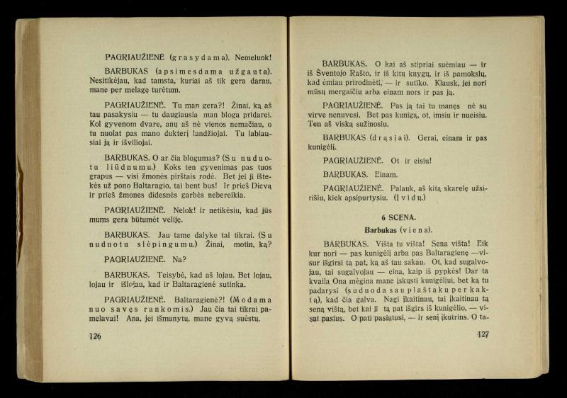 Kur laimė? : 5 veiksmų drama / J. Dobilas. – Kaunas: autoriaus leidinys, 1930. – 165, [1] p.