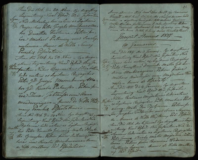 Pušaloto Romos katalikų parapijos bažnyčios 1814–1822 metų krikšto metrikų knyga
