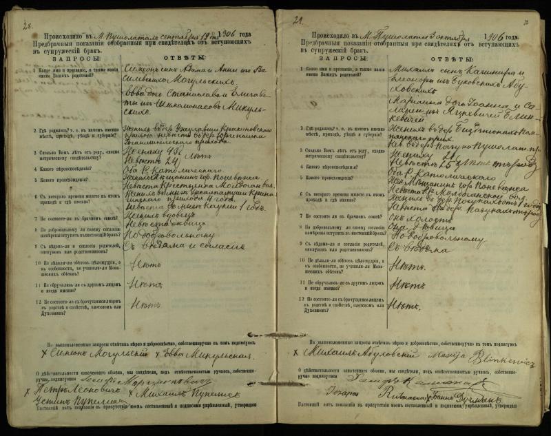 Pušaloto Romos katalikų parapijos bažnyčios 1904–1917 metų priešjungtuvinės apklausos knyga