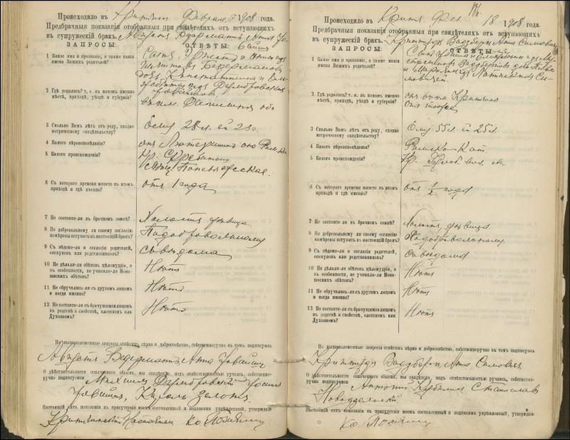 Krinčino Romos katalikų parapijos bažnyčios 1900–1911 metų priešjungtuvinės apklausos knyga
