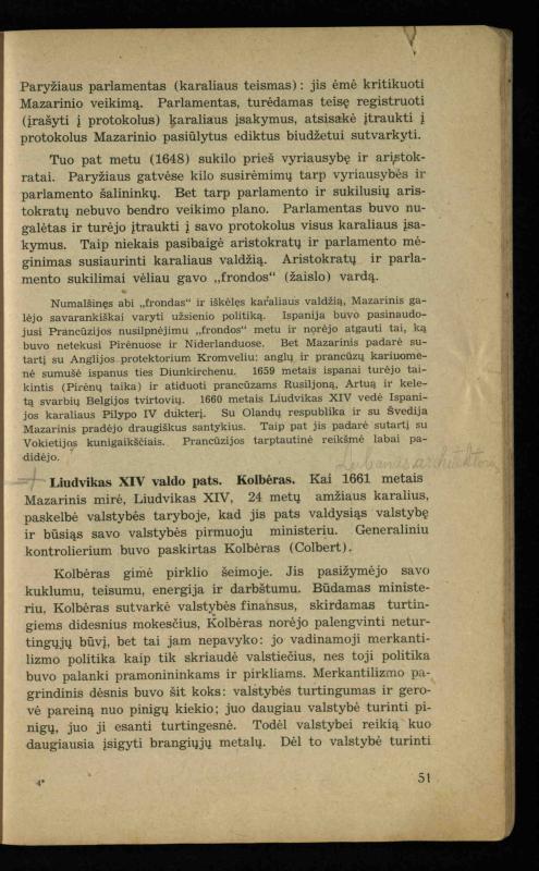 Naujųjų amžių istorija: vadovėlis vidurinėms mokykloms / K. Kliuksinas. – Kaunas: Sakalas, 1936. – 160 p.