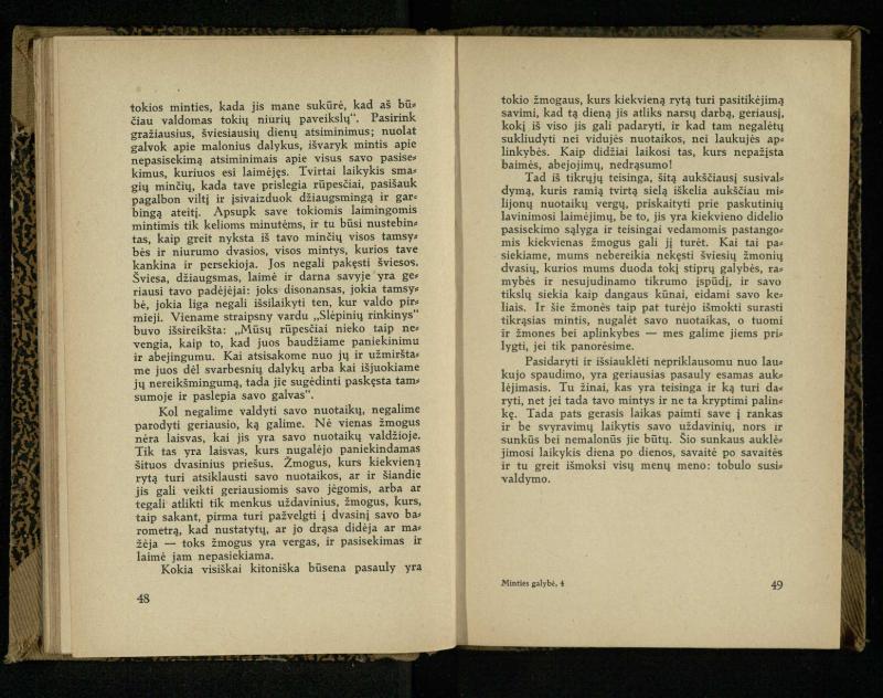 Minties galybė / Orison Swett Marden. – Kaunas: Fakelo leidinys, 1937. – 149, [2] p.