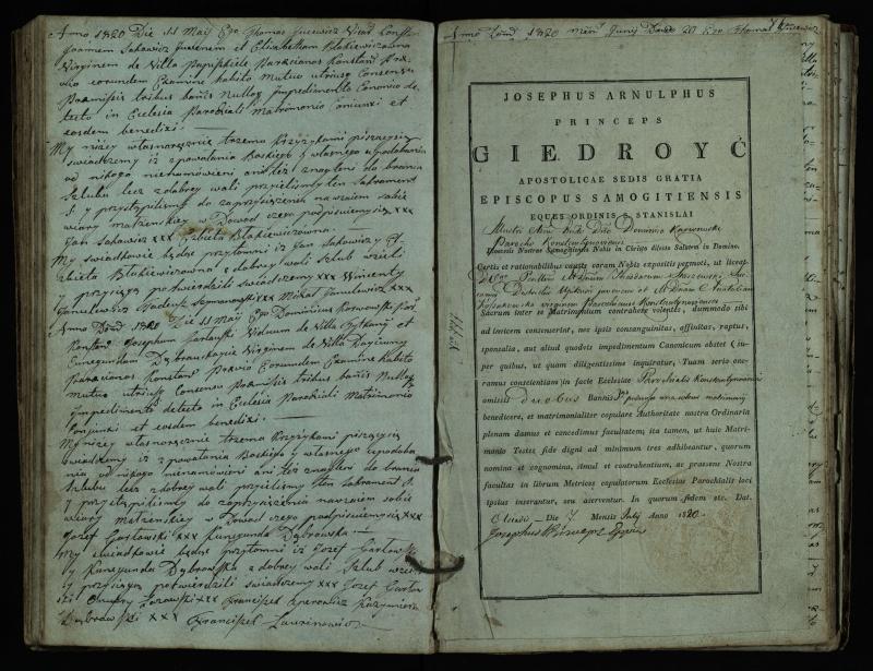 Vaškų (Konstantinavo) Romos katalikų parapijos bažnyčios 1809–1827 metų jungtuvių metrikų knyga