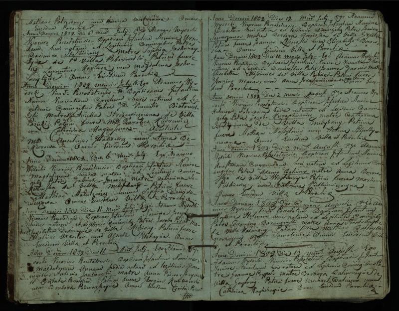 Pušaloto Romos katalikų parapijos bažnyčios 1802–1814 metų krikšto metrikų knyga