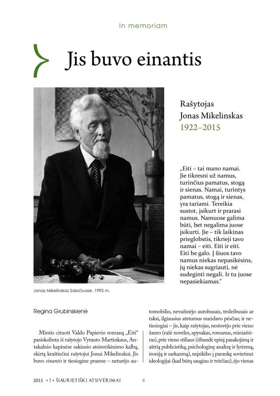 Šiaurietiški atsivėrimai : Pasvalio krašto istorijos ir kultūros žurnalas 2015, nr. 1 (38)