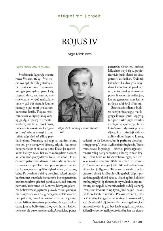 Šiaurietiški atsivėrimai : Pasvalio krašto istorijos ir kultūros žurnalas 2014, nr. 2 (37)