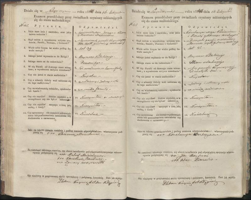 Krinčino Romos katalikų parapijos bažnyčios 1840–1844 metų priešjungtuvinės apklausos knyga
