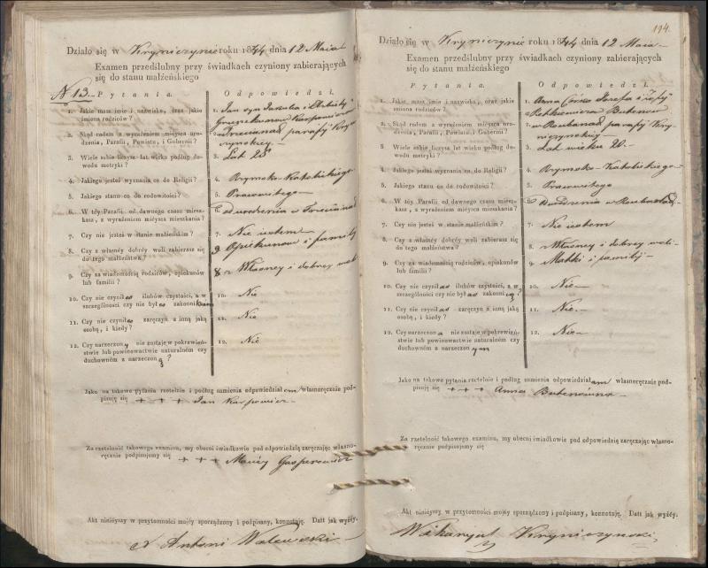 Krinčino Romos katalikų parapijos bažnyčios 1840–1844 metų priešjungtuvinės apklausos knyga