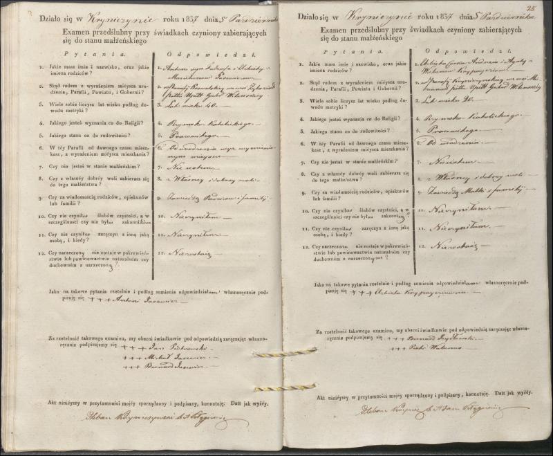 Krinčino Romos katalikų parapijos bažnyčios 1837–1839 metų priešjungtuvinės apklausos knyga