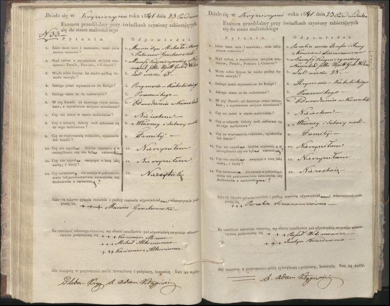 Krinčino Romos katalikų parapijos bažnyčios 1840–1844 metų priešjungtuvinės apklausos knyga