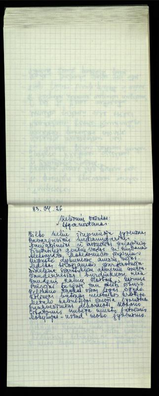 Poeto Jono Vytauto Nistelio eilėraščių sąsiuvinis