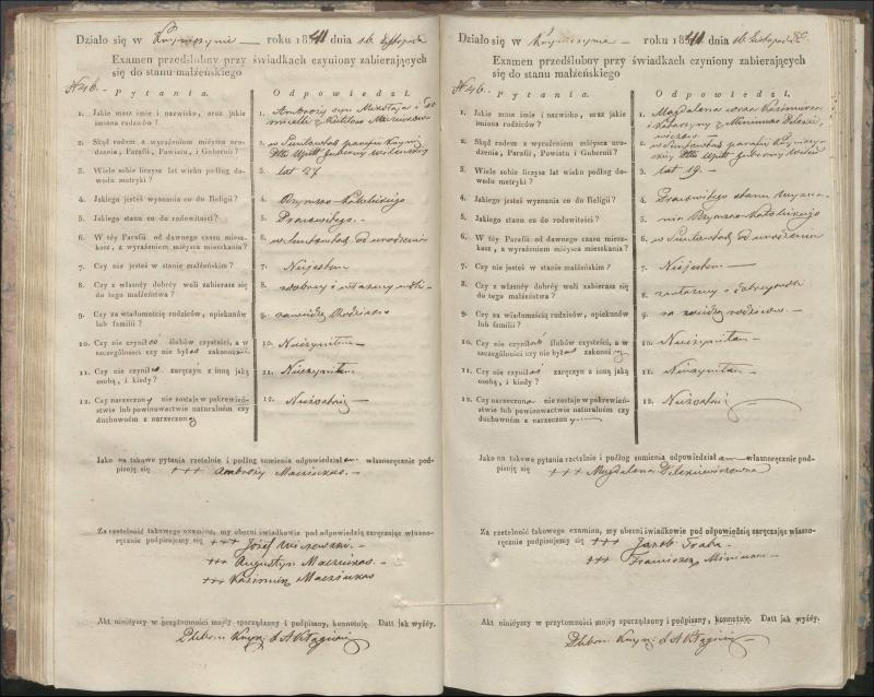 Krinčino Romos katalikų parapijos bažnyčios 1840–1844 metų priešjungtuvinės apklausos knyga