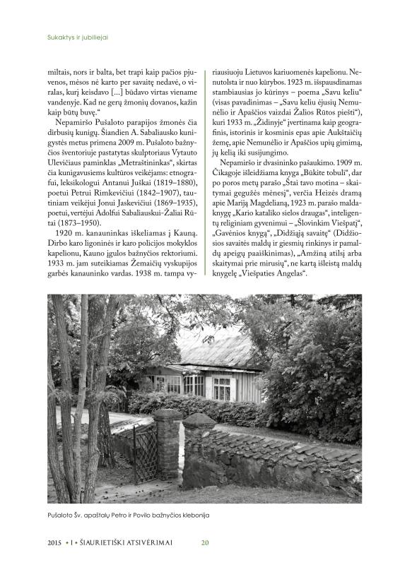 Šiaurietiški atsivėrimai : Pasvalio krašto istorijos ir kultūros žurnalas 2015, nr. 1 (38)