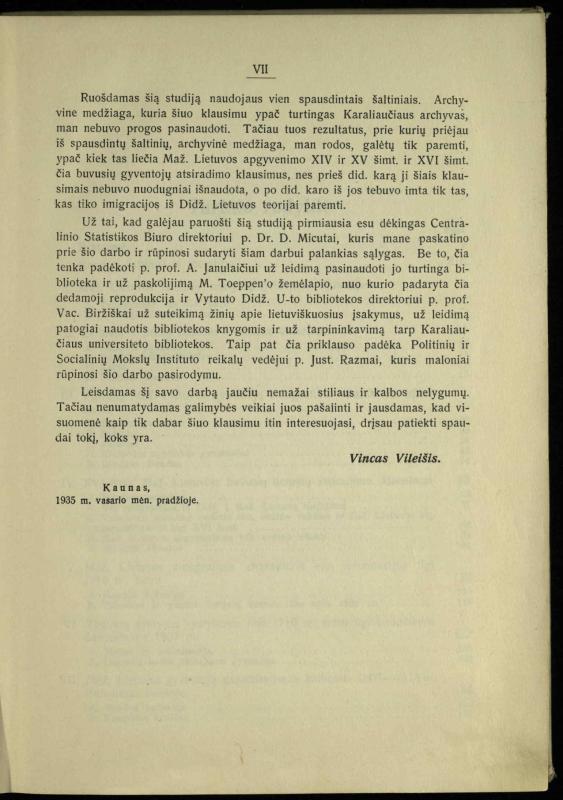 Tautiniai santykiai Maž. Lietuvoje ligi Didžiojo karo istorijos ir statistikos šviesoje
/ Vincas Vileišis. – Kaunas: Politinių ir socialinių mokslų institutas, 1935. – 271, [3] p.